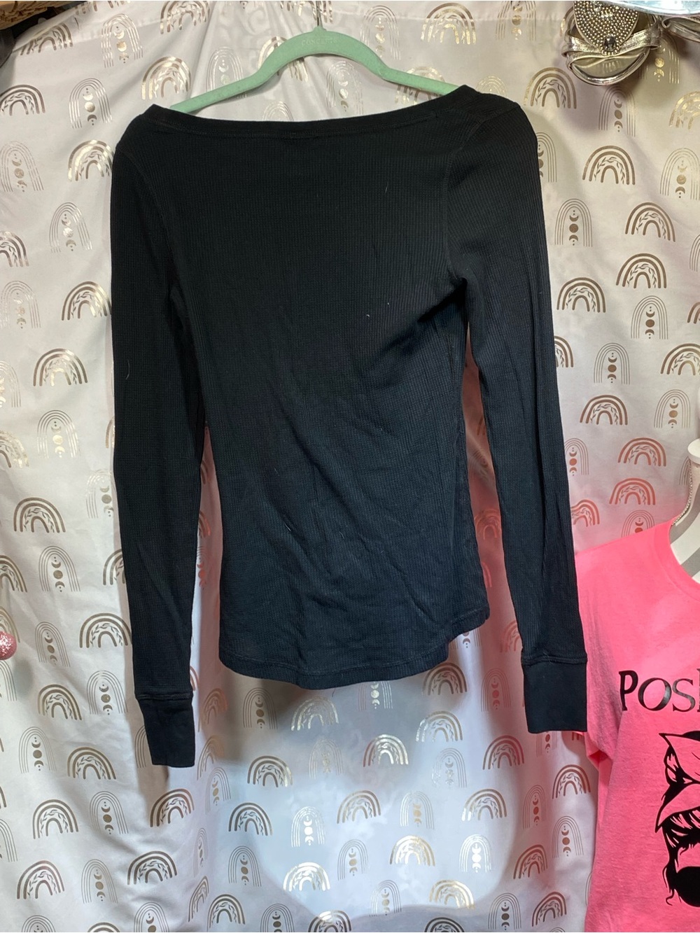 Bass Pro Shops Black Ribbed Long-Sleeve Boatneck Top